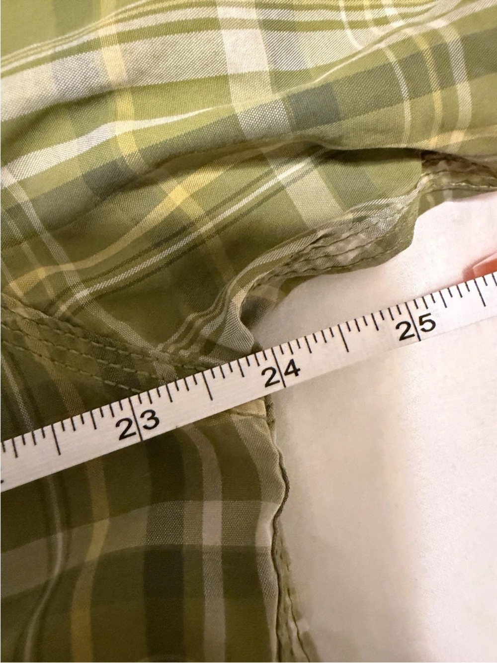 G.H. Bass Mens Large Green Plaid Hiking Camp Shirt Vented - Picture 4 of 7